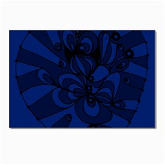 Blue 3 Zendoodle Postcard 4 x 6  (pkg Of 10) by Mazipoodles