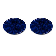 Blue 3 Zendoodle Cufflinks (oval) by Mazipoodles
