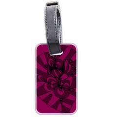 Aubergine Zendoodle Luggage Tag (two Sides) by Mazipoodles