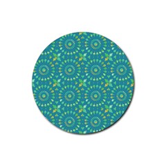 Kaleidoscope Jericho Jade Rubber Round Coaster (4 Pack) by Mazipoodles