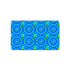 Kaleidoscope Blue Magnet (name Card) by Mazipoodles