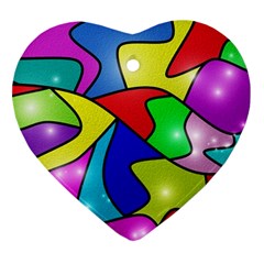 Colorful Abstract Art Heart Ornament (two Sides) by gasi