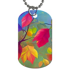 Leaves Foliage Autumn Branch Trees Nature Forest Dog Tag (two Sides) by Uceng