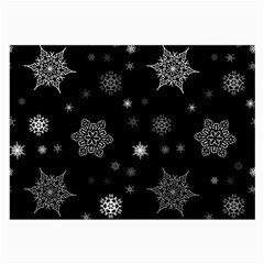 Christmas Snowflake Seamless Pattern With Tiled Falling Snow Large Glasses Cloth (2 Sides) by Uceng
