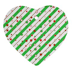 Christmas Paper Stars Pattern Texture Background Colorful Colors Seamless Ornament (heart) by Uceng