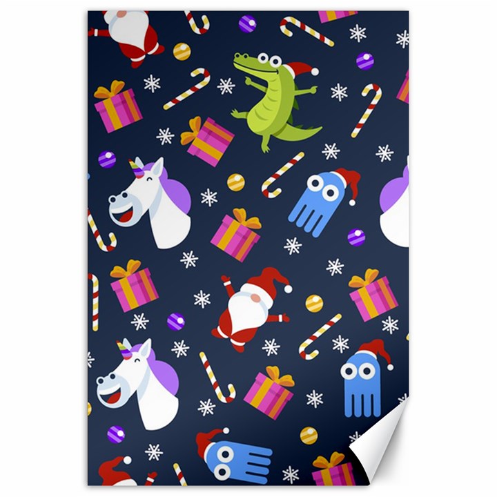 Colorful Funny Christmas Pattern Canvas 20  x 30 