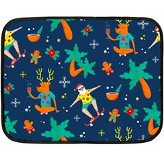 Colorful Funny Christmas Pattern Double Sided Fleece Blanket (mini) by Uceng