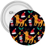 Funny Christmas Pattern Background 3  Buttons