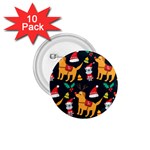 Funny Christmas Pattern Background 1.75  Buttons (10 pack)