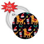 Funny Christmas Pattern Background 2.25  Buttons (100 pack) 