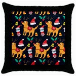 Funny Christmas Pattern Background Throw Pillow Case (Black)