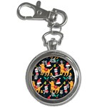 Funny Christmas Pattern Background Key Chain Watches