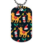 Funny Christmas Pattern Background Dog Tag (Two Sides)