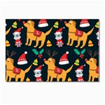 Funny Christmas Pattern Background Postcard 4 x 6  (Pkg of 10) Front