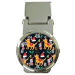 Funny Christmas Pattern Background Money Clip Watches