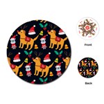 Funny Christmas Pattern Background Playing Cards Single Design (Round)