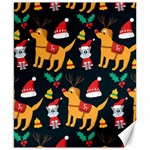 Funny Christmas Pattern Background Canvas 8  x 10 