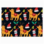 Funny Christmas Pattern Background Large Glasses Cloth