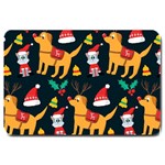 Funny Christmas Pattern Background Large Doormat