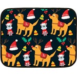 Funny Christmas Pattern Background Double Sided Fleece Blanket (Mini)