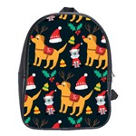 Funny Christmas Pattern Background School Bag (Large)