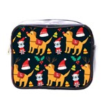 Funny Christmas Pattern Background Mini Toiletries Bag (One Side)