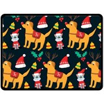 Funny Christmas Pattern Background Fleece Blanket (Large)