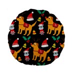 Funny Christmas Pattern Background Standard 15  Premium Round Cushions