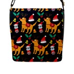 Funny Christmas Pattern Background Flap Closure Messenger Bag (L)