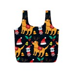 Funny Christmas Pattern Background Full Print Recycle Bag (S)