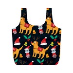 Funny Christmas Pattern Background Full Print Recycle Bag (M)