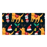 Funny Christmas Pattern Background Satin Shawl 45  x 80 