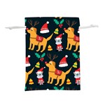 Funny Christmas Pattern Background Lightweight Drawstring Pouch (M)