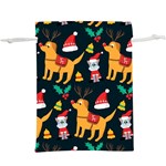 Funny Christmas Pattern Background Lightweight Drawstring Pouch (XL)