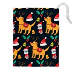 Funny Christmas Pattern Background Drawstring Pouch (5XL)