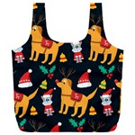 Funny Christmas Pattern Background Full Print Recycle Bag (XXL)