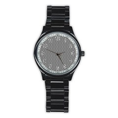 Abstract Background Pattern Geometric Stainless Steel Round Watch