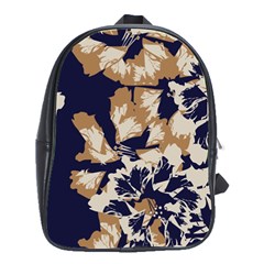 Abstract Flowers Background Pattern School Bag (large)