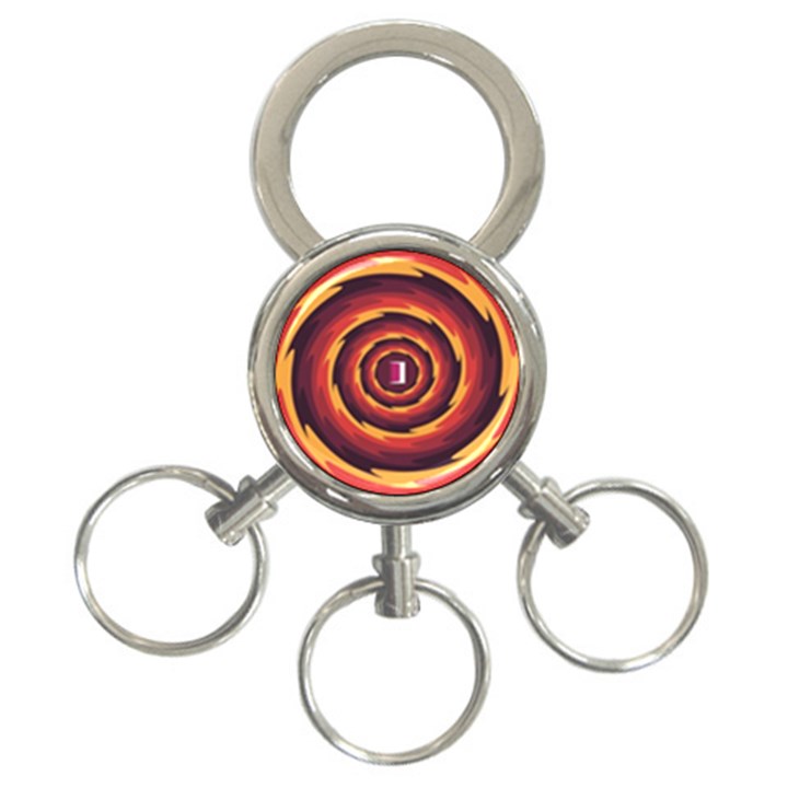 Illustration Door Abstract Concentric Pattern 3-Ring Key Chain