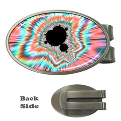 Fractal Abstract Background Money Clips (oval) 