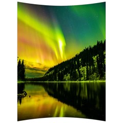 Scenic View Of Aurora Borealis Stretching Over A Lake At Night Back Support Cushion by danenraven