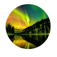 Scenic View Of Aurora Borealis Stretching Over A Lake At Night Mini Round Pill Box (pack Of 5) by danenraven