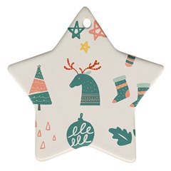 Reindeer Stars Socks Stick Candy Cane Ornament (star) by artworkshop