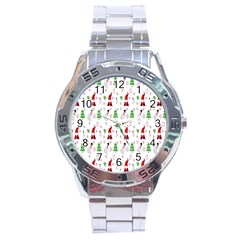 Santa Claus Snowman Christmas  Stainless Steel Analogue Watch by artworkshop