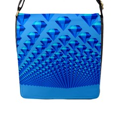 Diamond Pattern Flap Closure Messenger Bag (l) by Sparkle