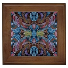 Marbled Confetti Symmetry Framed Tile by kaleidomarblingart