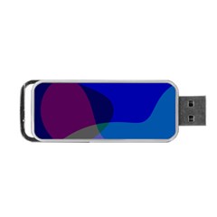 Blue Abstract 1118 - Groovy Blue And Purple Art Portable Usb Flash (one Side) by KorokStudios