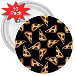 Pizza Slices Pattern Green 3  Buttons (10 pack) 
