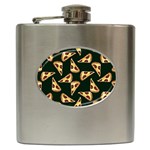 Pizza Slices Pattern Green Hip Flask (6 oz)