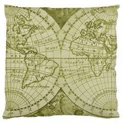 Vintage Mapa Mundi  Large Cushion Case (two Sides)